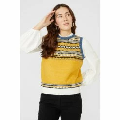 Mantaray Fair Isle Yoke Tabard Jumper For Female -Cheap Mantaray Store unnamed file 5151