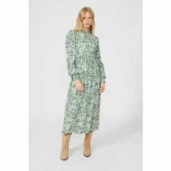 Mantaray High Neck Floral Print Midi Dress For Female