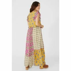 Mantaray Frill Sleeve Patchwork Print Dress For Female -Cheap Mantaray Store unnamed file 5162