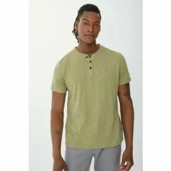 Mantaray Pure Cotton Slub Y Neck T-shirt For Male