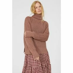 Mantaray Tweed Roll Neck Cotton Jumper For Female