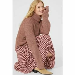 Mantaray Tweed Roll Neck Cotton Jumper For Female -Cheap Mantaray Store unnamed file 5251