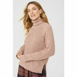 Mantaray Tweed Roll Neck Cotton Jumper For Female -Cheap Mantaray Store unnamed file 5253