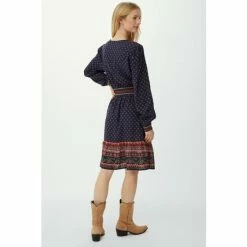 Mantaray Lotus Print Smock Waist Contrast Panel Dress For Female -Cheap Mantaray Store unnamed file 5256