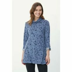 Mantaray Bird & Leaf Print Cowl Neck Swing Tunic Dress For Female -Cheap Mantaray Store unnamed file 5264