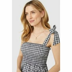 Mantaray Sleeveless Shirred Bodice Gingham Dress For Female -Cheap Mantaray Store unnamed file 5273