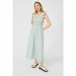 Mantaray Sleeveless Shirred Bodice Gingham Dress For Female -Cheap Mantaray Store unnamed file 5279