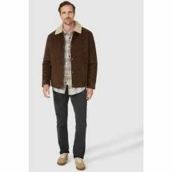 Mantaray Borg Lined Cord Trucker Jacket For Male -Cheap Mantaray Store unnamed file 5305