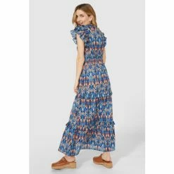 Mantaray Sleeveless Ikat Print Frill Trim Maxi Dress For Female -Cheap Mantaray Store unnamed file 5311