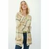 Mantaray Twisted Slub Yarn Long Edge To Edge Cardigan For Female