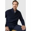 Mantaray Contrast Rib Button Neck Turtle Jumper For Male