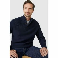 Mantaray Contrast Rib Button Neck Turtle Jumper For Male -Cheap Mantaray Store unnamed file 5336