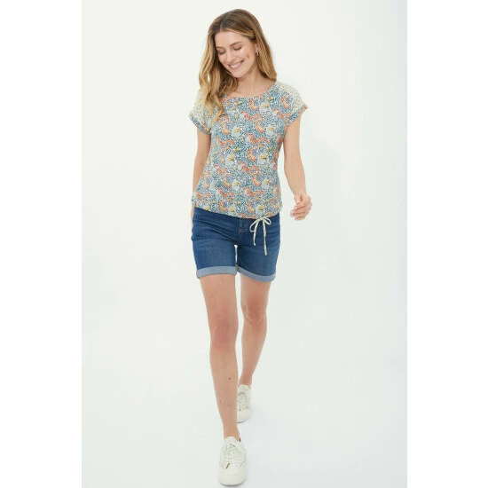 Mantaray Raglan Sleeve Leopard Floral Slub Tie Hem Top For Female 7 Mantaray Raglan Sleeve Leopard Floral Slub Tie Hem Top For Female - Image 7