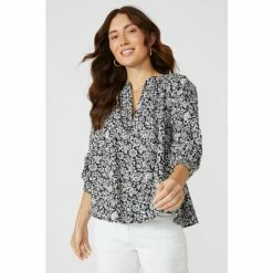 Mantaray Printed Notch Neck Boho Blouse For Female -Cheap Mantaray Store unnamed file 5390
