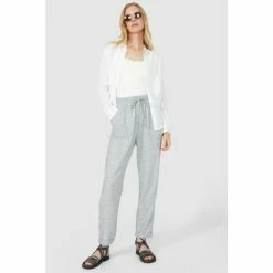 Mantaray Tie Waist Chambray Linen Blend Trouser For Female -Cheap Mantaray Store unnamed file 5395