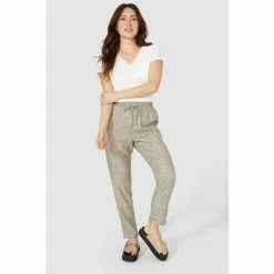 Mantaray Tie Waist Chambray Linen Blend Trouser For Female -Cheap Mantaray Store unnamed file 5397