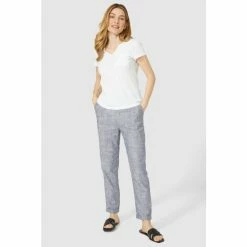 Mantaray Tie Waist Chambray Linen Blend Trouser For Female -Cheap Mantaray Store unnamed file 5398