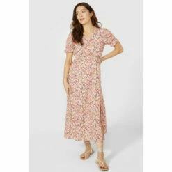 Mantaray Short Sleeve V Neck Tea Dress For Female