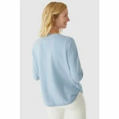 Mantaray Button Neck Curved Hem Cotton Jumper For Female -Cheap Mantaray Store unnamed file 5414