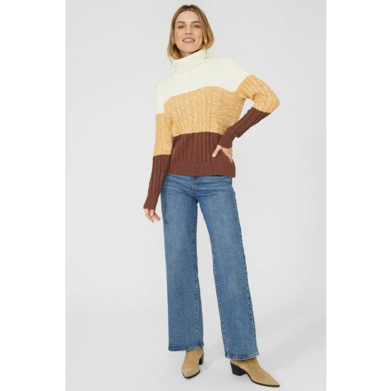 Mantaray Ombre Tweed Cotton Turtle Neck Jumper For Female 5 Mantaray Ombre Tweed Cotton Turtle Neck Jumper For Female - Image 5