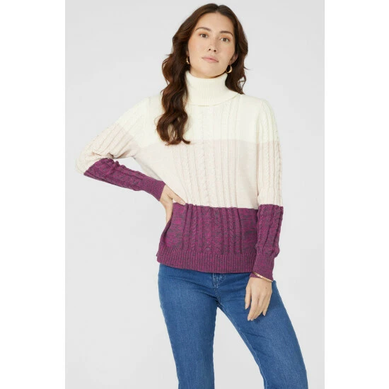 Mantaray Ombre Tweed Cotton Turtle Neck Jumper For Female 7 Mantaray Ombre Tweed Cotton Turtle Neck Jumper For Female - Image 7