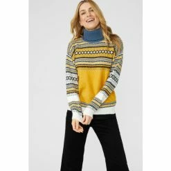 Mantaray Fair Isle Sleeve & Yoke Roll Neck Jumper For Female -Cheap Mantaray Store unnamed file 5457