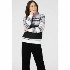 Mantaray Fair Isle Sleeve & Yoke Roll Neck Jumper For Female -Cheap Mantaray Store unnamed file 5458