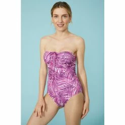 Mantaray Palm Printed Shaping Bandeau Suit For Female -Cheap Mantaray Store unnamed file 5463