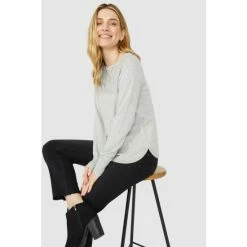 Mantaray Moss Stitch Cotton Nep Crew Neck Jumper For Female