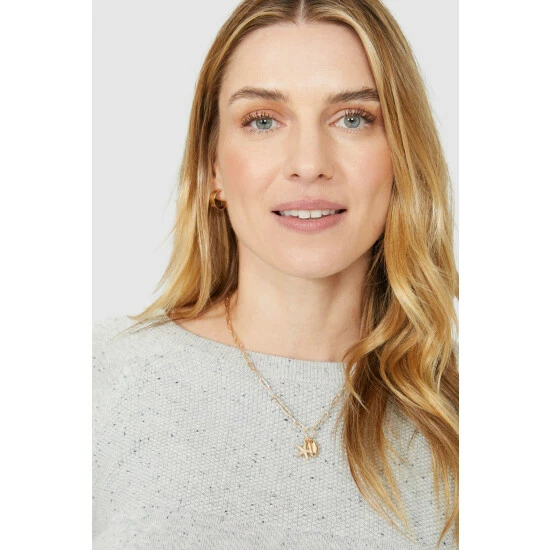 Mantaray Moss Stitch Cotton Nep Crew Neck Jumper For Female 3 Mantaray Moss Stitch Cotton Nep Crew Neck Jumper For Female - Image 3