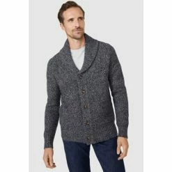 Mantaray Tuck Stitch Shawl Collar Cardigan For Male -Cheap Mantaray Store unnamed file 5483