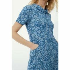 Mantaray Busy Garden Jacquard Cowl Neck Tunic Dress For Female -Cheap Mantaray Store unnamed file 5493