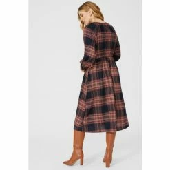 Mantaray Tie Waist Metallic Check Midi Dress For Female -Cheap Mantaray Store unnamed file 5512