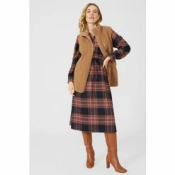 Mantaray Tie Waist Metallic Check Midi Dress For Female -Cheap Mantaray Store unnamed file 5513