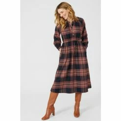 Mantaray Tie Waist Metallic Check Midi Dress For Female -Cheap Mantaray Store unnamed file 5514