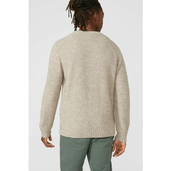 Mantaray Tuck Stitch Crew Neck Jumper For Male 4 Mantaray Tuck Stitch Crew Neck Jumper For Male - Image 4