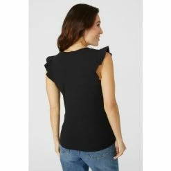 Mantaray Jersey Rib Tee With Frill Sleeve For Female -Cheap Mantaray Store unnamed file 5529