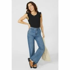 Mantaray Jersey Rib Tee With Frill Sleeve For Female -Cheap Mantaray Store unnamed file 5530