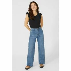 Mantaray Jersey Rib Tee With Frill Sleeve For Female -Cheap Mantaray Store unnamed file 5531