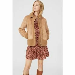 Mantaray Side Pocket Suedette Jacket With Borg Lining For Female