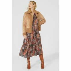 Mantaray Patchwork Paisley Print Tie Neck Midi Dress For Female -Cheap Mantaray Store unnamed file 5544