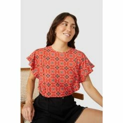 Mantaray Batwing Geo Print Scoop Neck Top For Female -Cheap Mantaray Store unnamed file 5550
