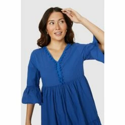 Mantaray Tiered 3/4 Sleeve Midi Dress For Female -Cheap Mantaray Store unnamed file 5559
