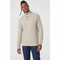 Mantaray Tuck Stitch Button Neck Jumper For Male -Cheap Mantaray Store unnamed file 5579
