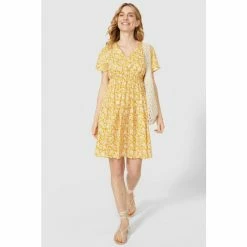 Mantaray Tie Back V Neck Tiered Printed Tunic For Female -Cheap Mantaray Store unnamed file 5659