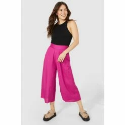 Mantaray Linen Mix Wide Leg Crop For Female -Cheap Mantaray Store unnamed file 5666