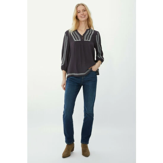 Mantaray Embroidered Crepe Top For Female 2 Mantaray Embroidered Crepe Top For Female - Image 2