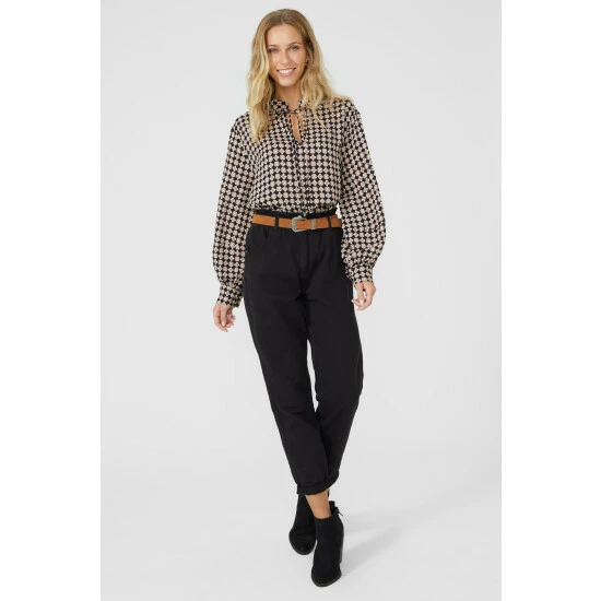 Mantaray Geo Print Tie Detail Tunic Shirt For Female 2 Mantaray Geo Print Tie Detail Tunic Shirt For Female - Image 2