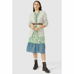 Mantaray Sketchy Leaf Mix & Match Tiered Midi Dress For Female -Cheap Mantaray Store unnamed file 5730