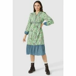 Mantaray Sketchy Leaf Mix & Match Tiered Midi Dress For Female -Cheap Mantaray Store unnamed file 5731